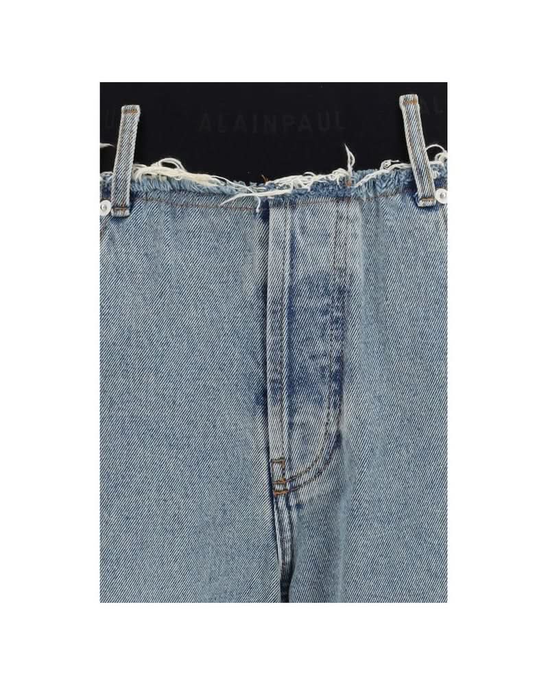 Alainpaul Blue Cotton High Waisted Jean Glam Steals