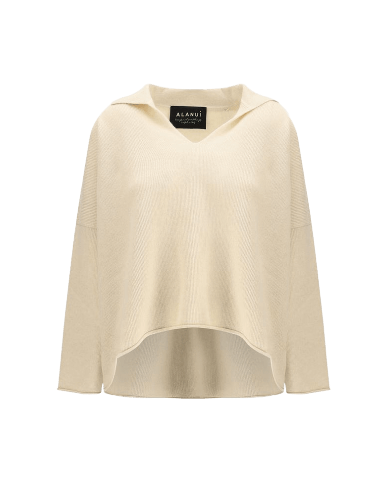 Alanui Beige Cashmere Polo Shirt Glam Steals