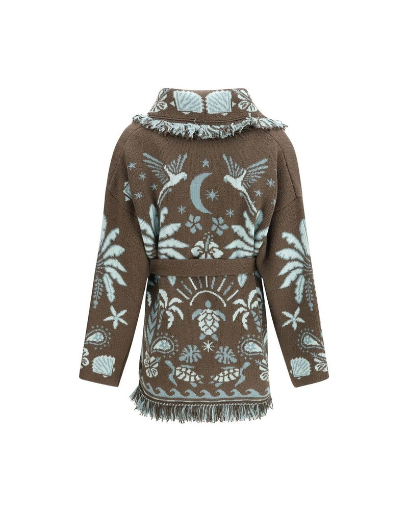 Alanui Brown Wool Cardigan Glam Steals