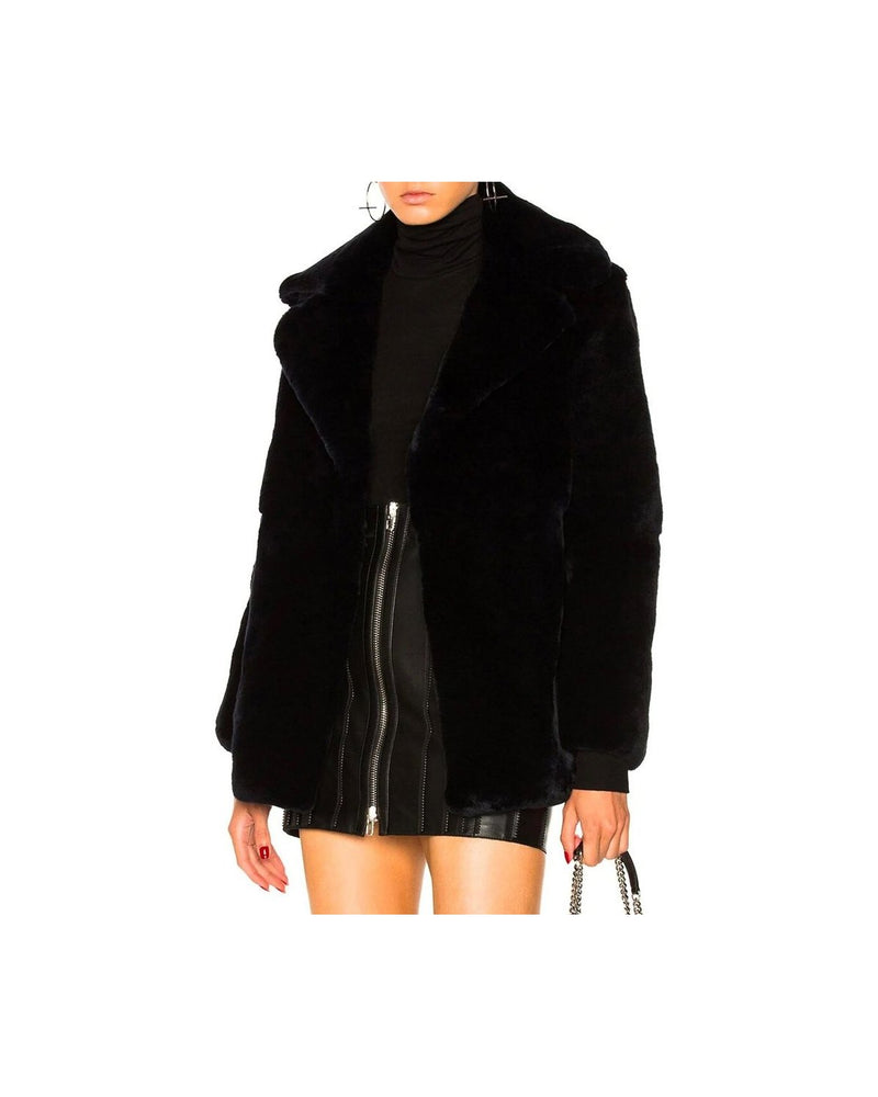 Alberta Ferretti Blue Rabbit Fur Coat Glam Steals