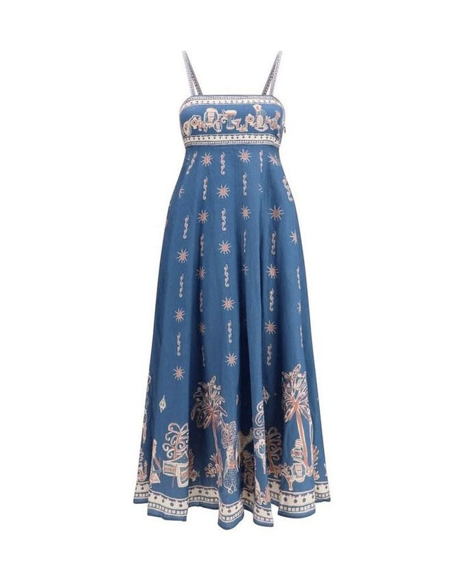 Alemais Blue Linen Dress 