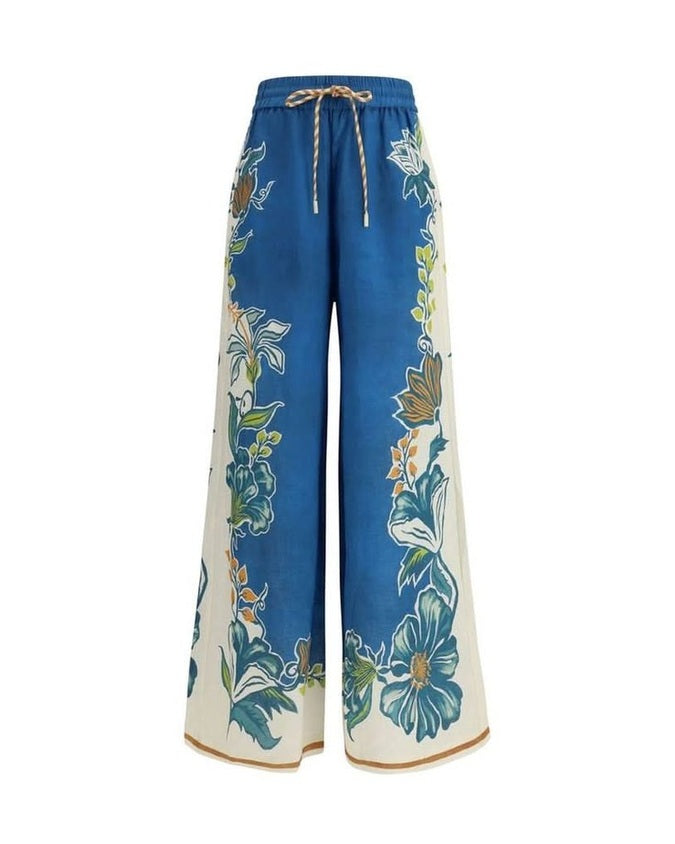 Alemais Blue Linen Pant 