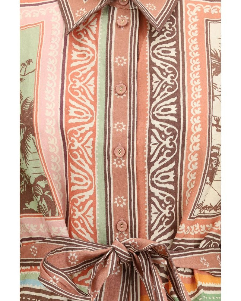 Alemais Multicolor Linen Dress Glam Steals