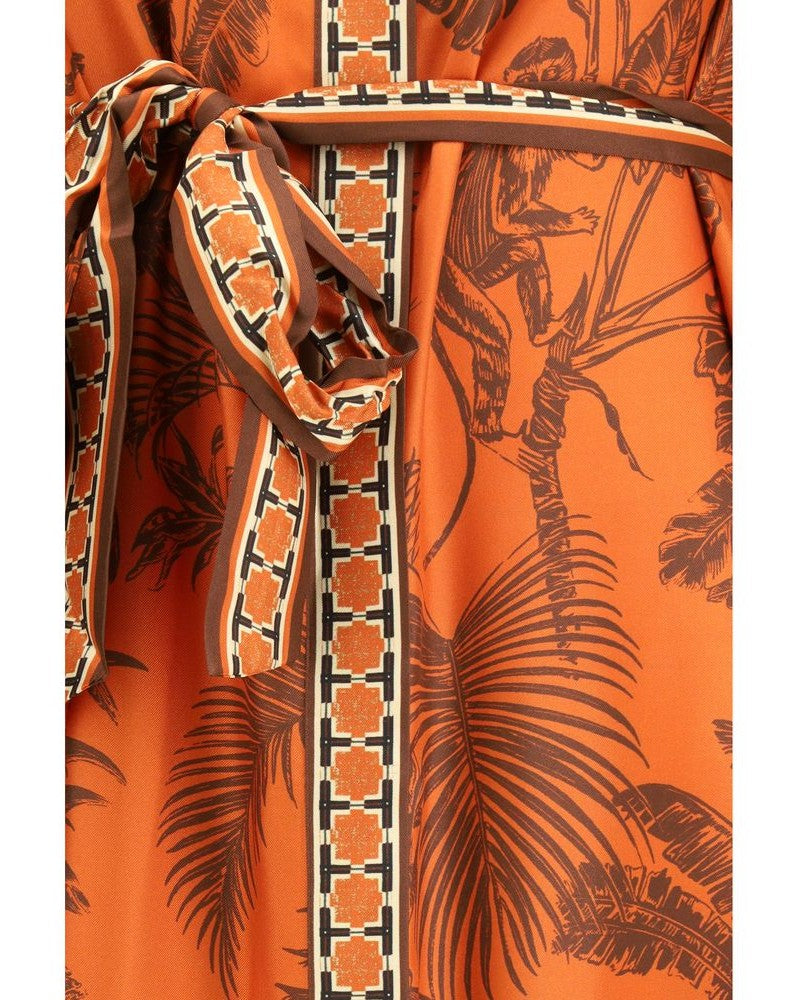 Alemais Orange Silk Dress 