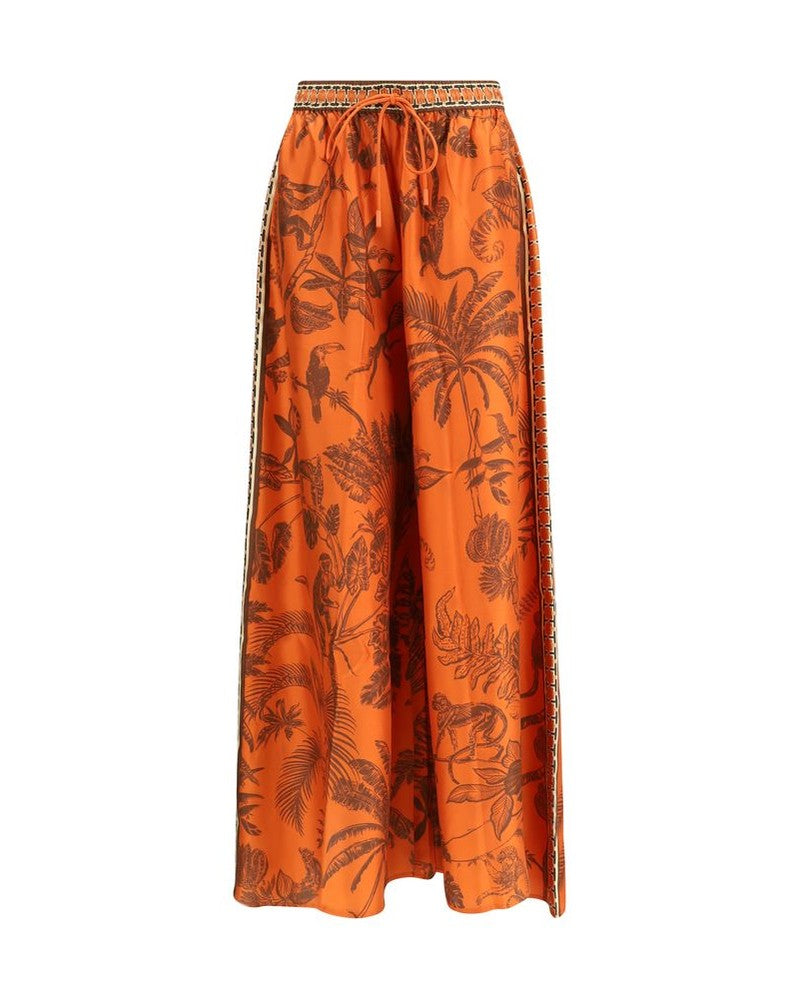 Alemais Orange Silk Pant 