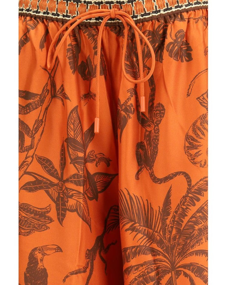 Alemais Orange Silk Pant 
