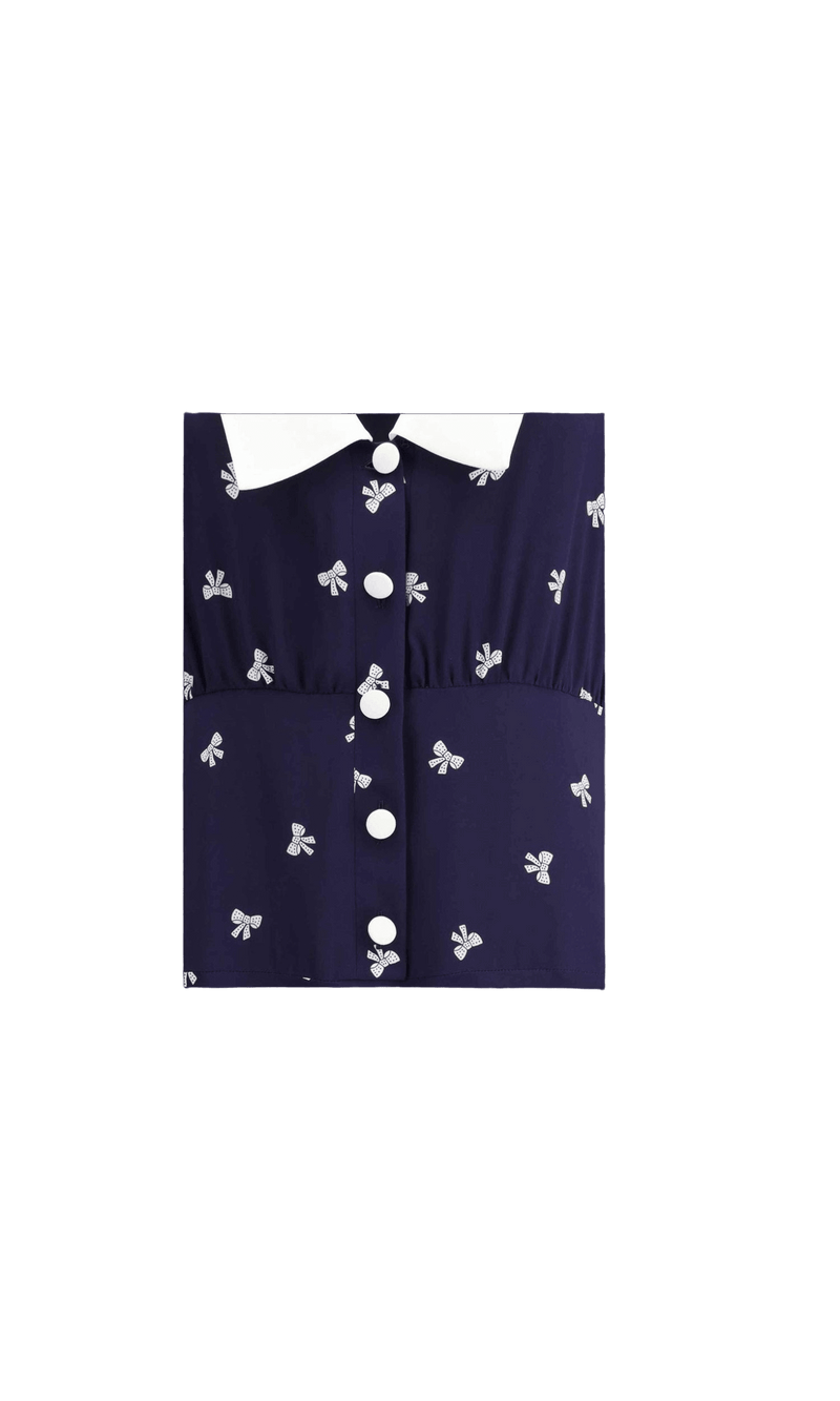 Alessandra Rich Bow Patterned Dress Glam Steals