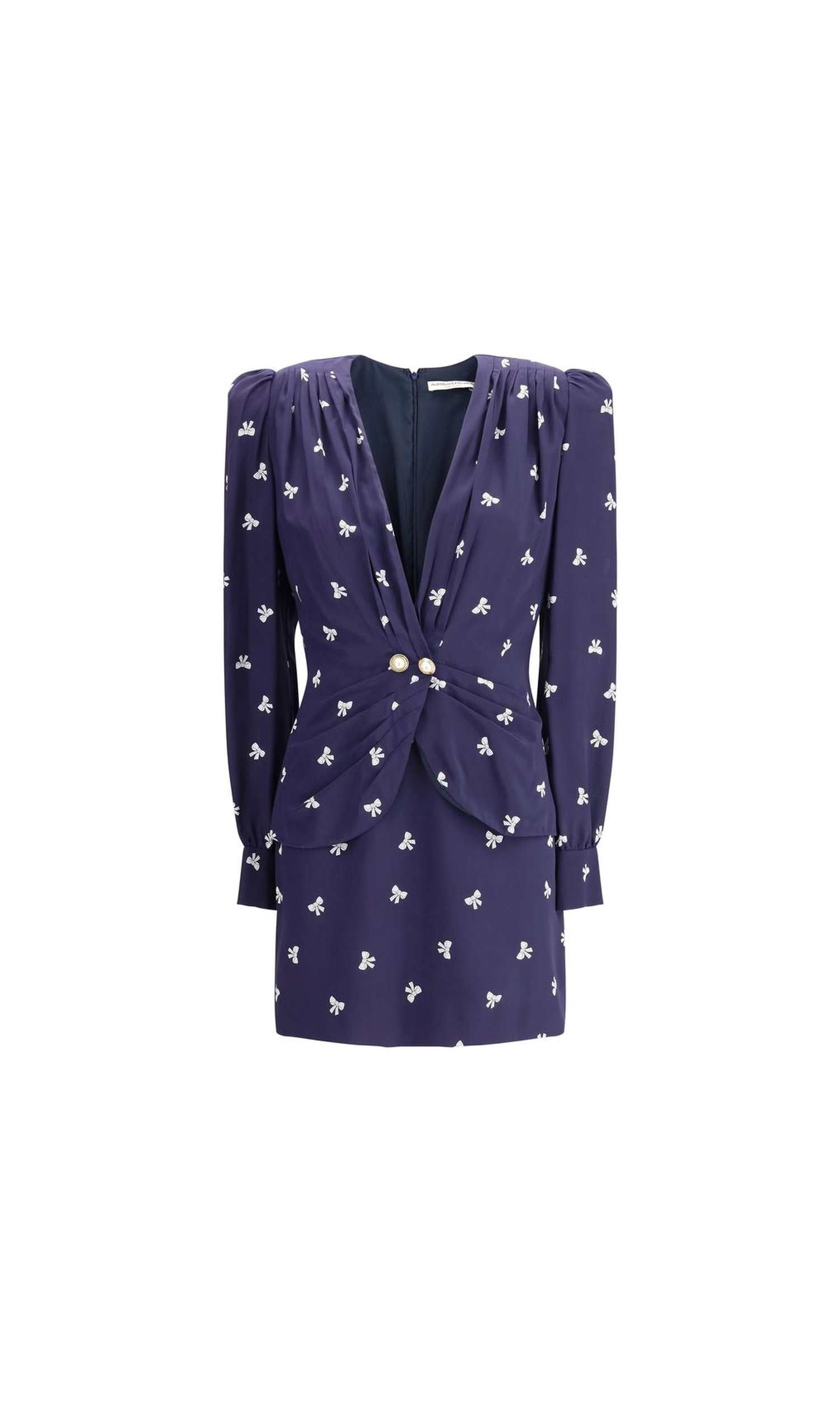 Alessandra Rich Bow Patterned Short Dress Glam Steals