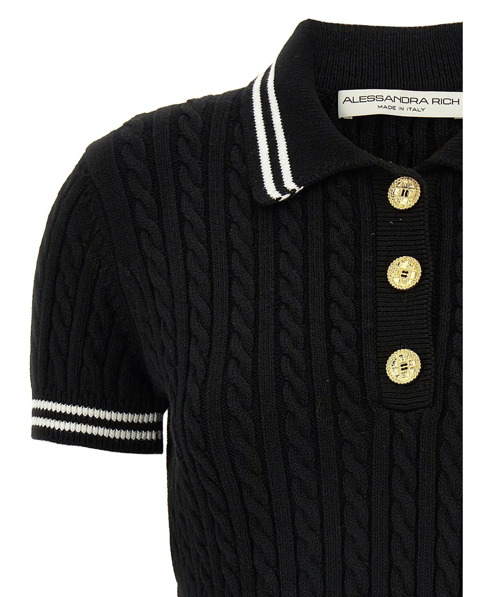 Alessandra Rich Braided Polo Shirt Glam Steals