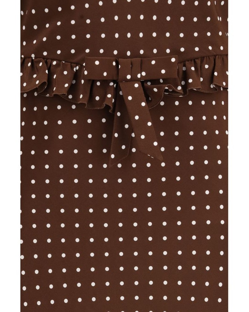 Alessandra Rich Brown Silk Casual Dress Glam Steals