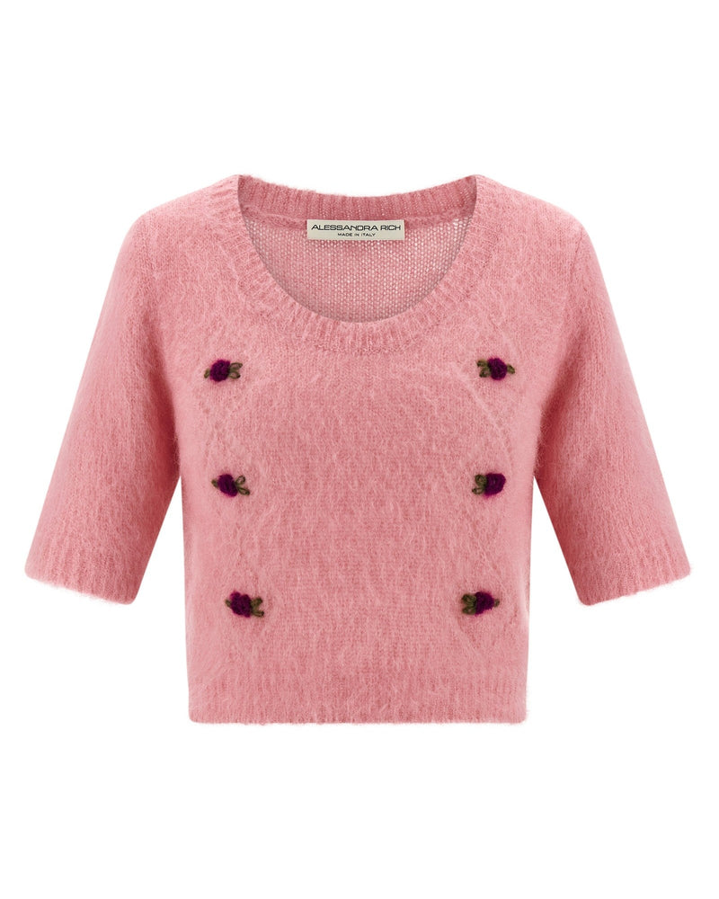 Alessandra Rich Carded Mohair Sweater Glam Steals