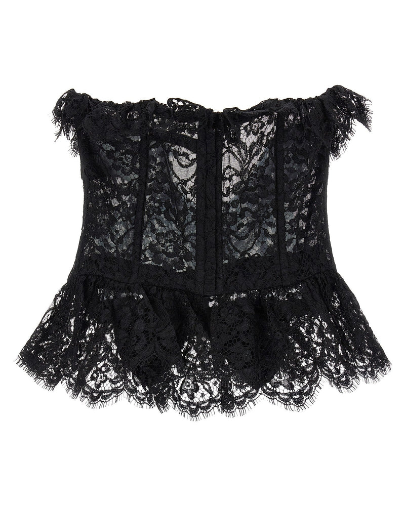 Alessandra Rich Lace Bow Bustier Top Glam Steals