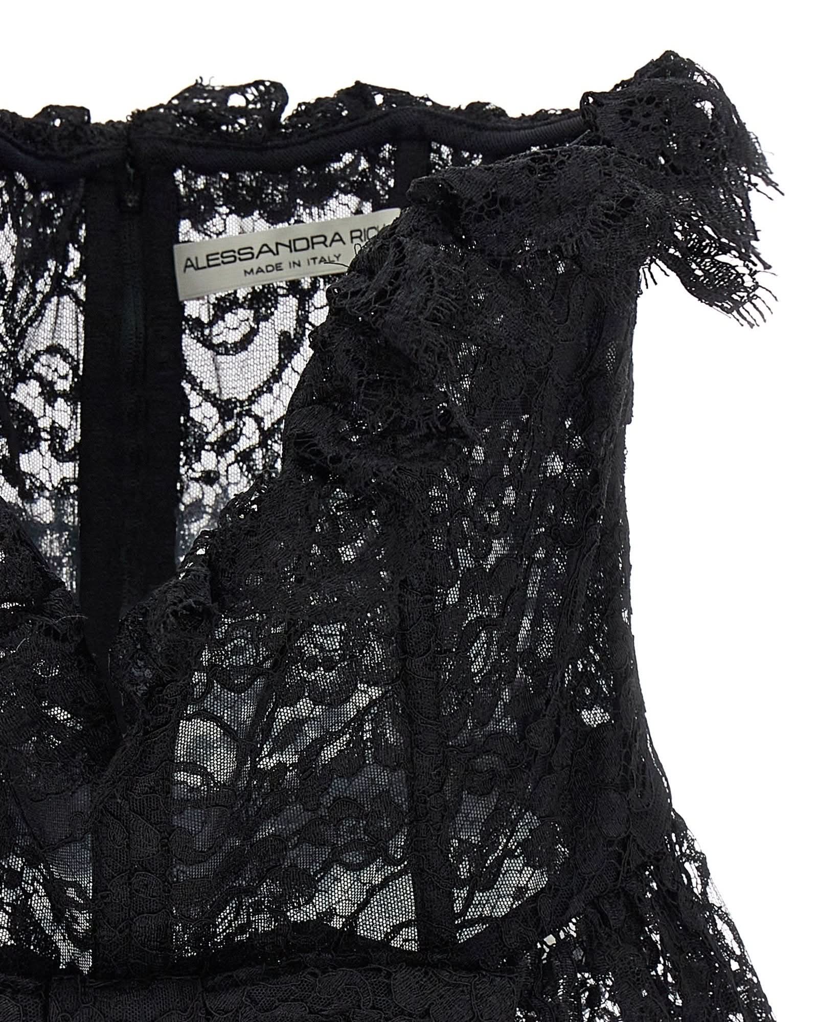 Alessandra Rich Lace Bow Bustier Top Glam Steals