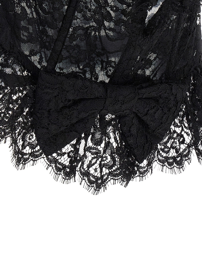 Alessandra Rich Lace Bow Bustier Top Glam Steals