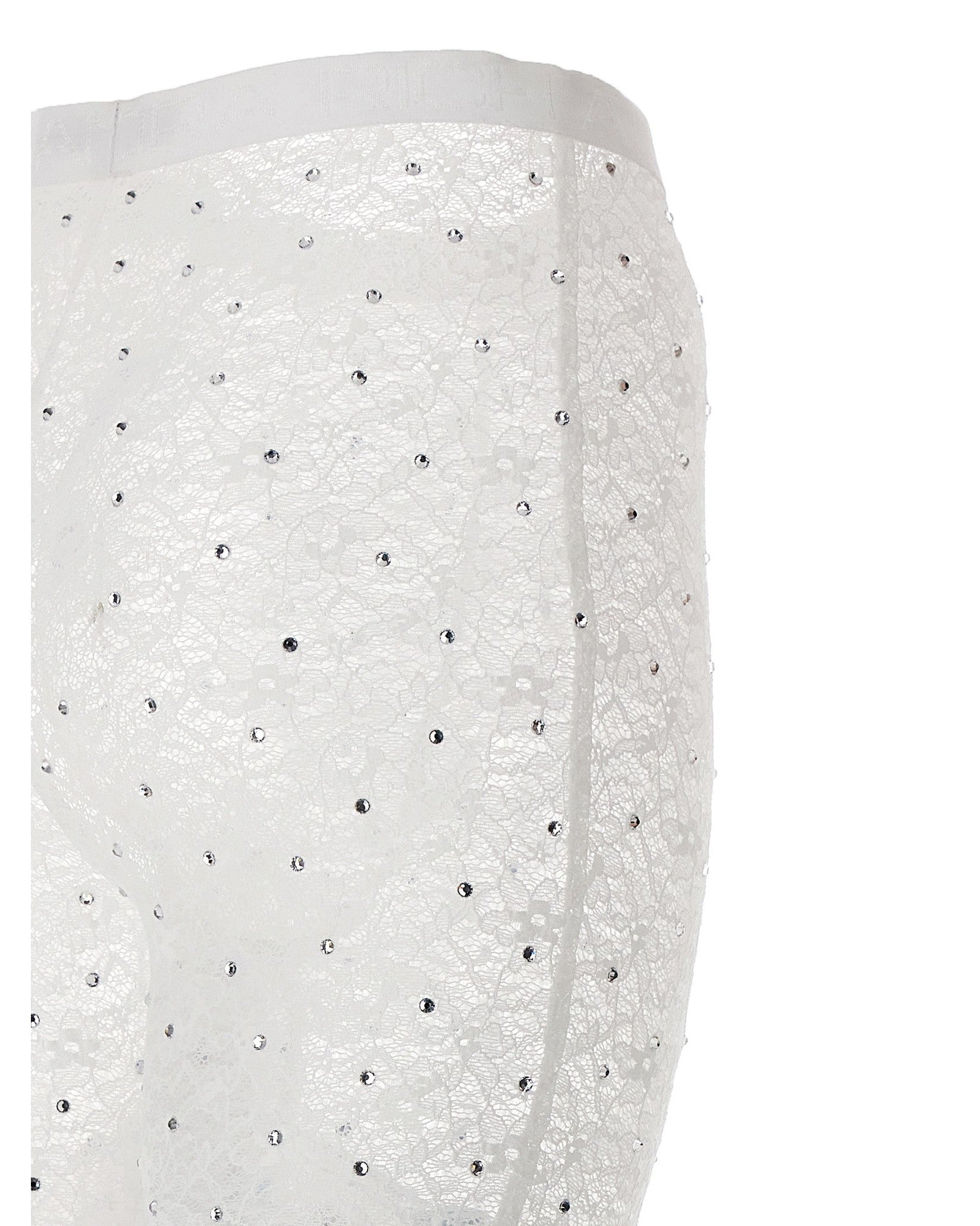 Alessandra Rich Lace Rhinestone Leggings Glam Steals