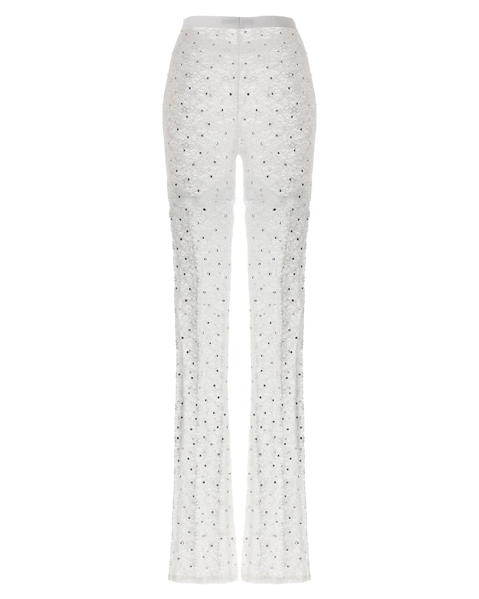 Alessandra Rich Lace Rhinestone Leggings Glam Steals