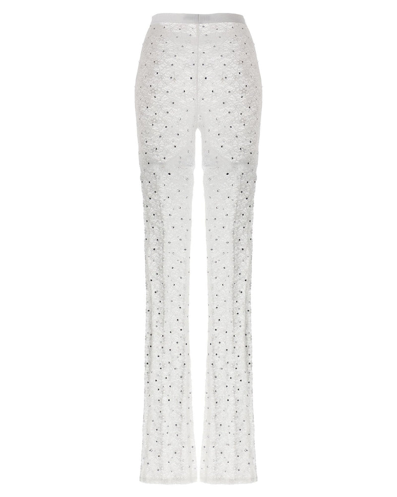 Alessandra Rich Lace Rhinestone Leggings Glam Steals