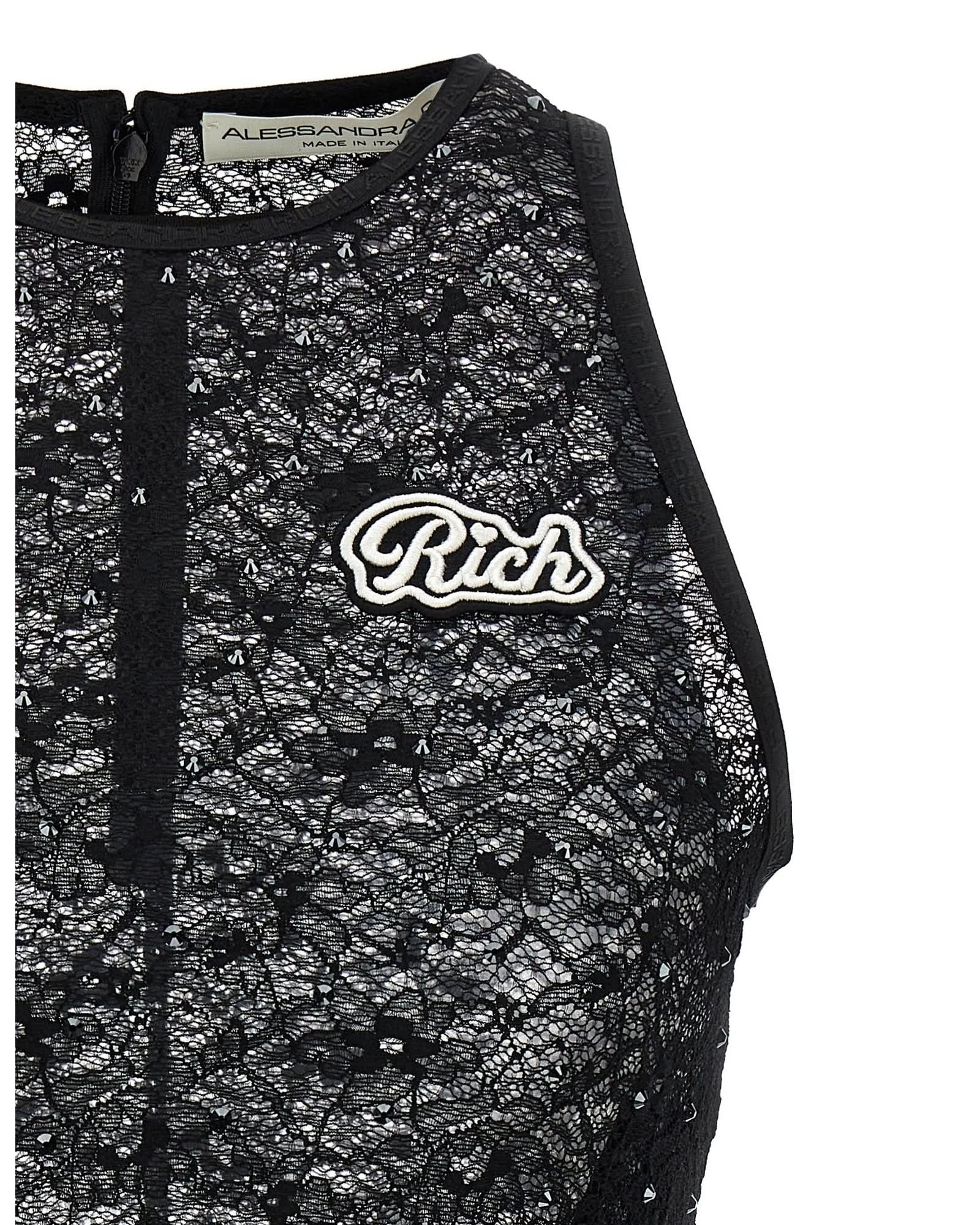 Alessandra Rich Lace Rhinestone Top Glam Steals