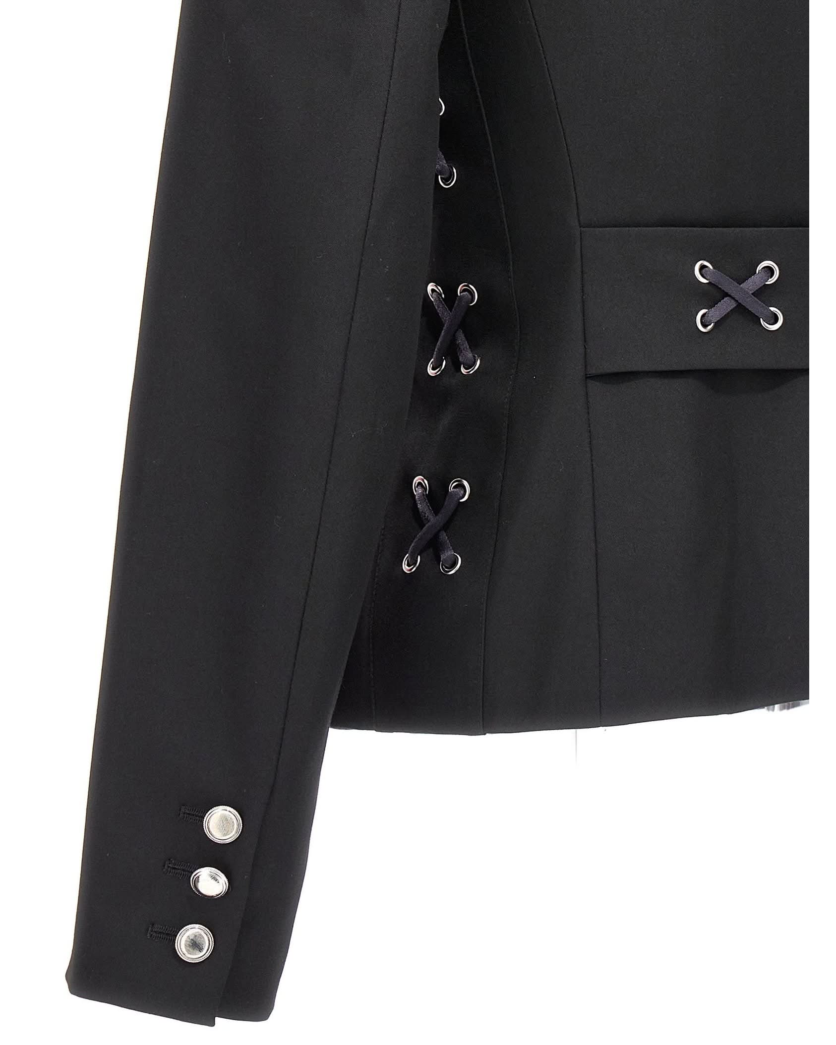 Alessandra Rich Lace Single Breast Up Blazer Jacket Glam Steals
