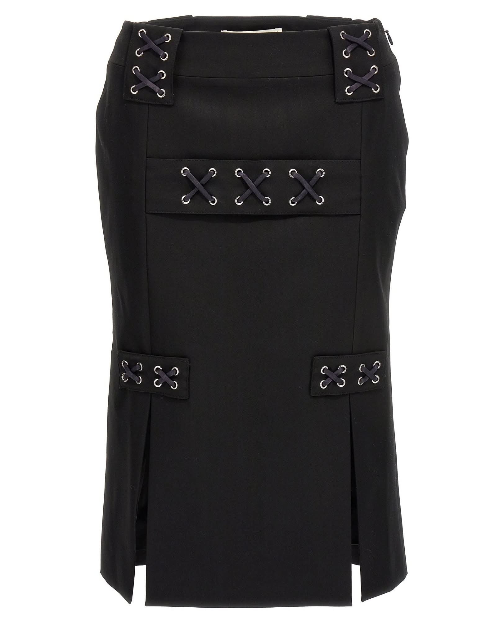 Alessandra Rich Lace Up Skirt Glam Steals
