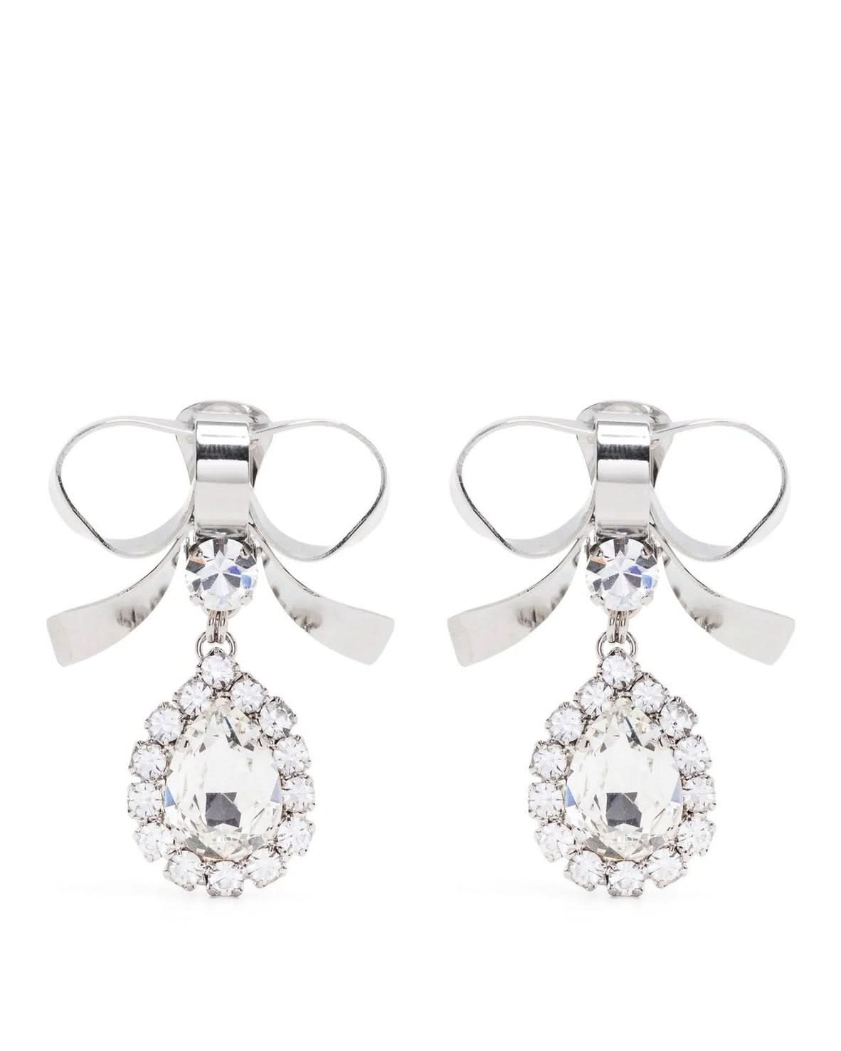 Alessandra Rich Metal Bow Earrings Jewellery