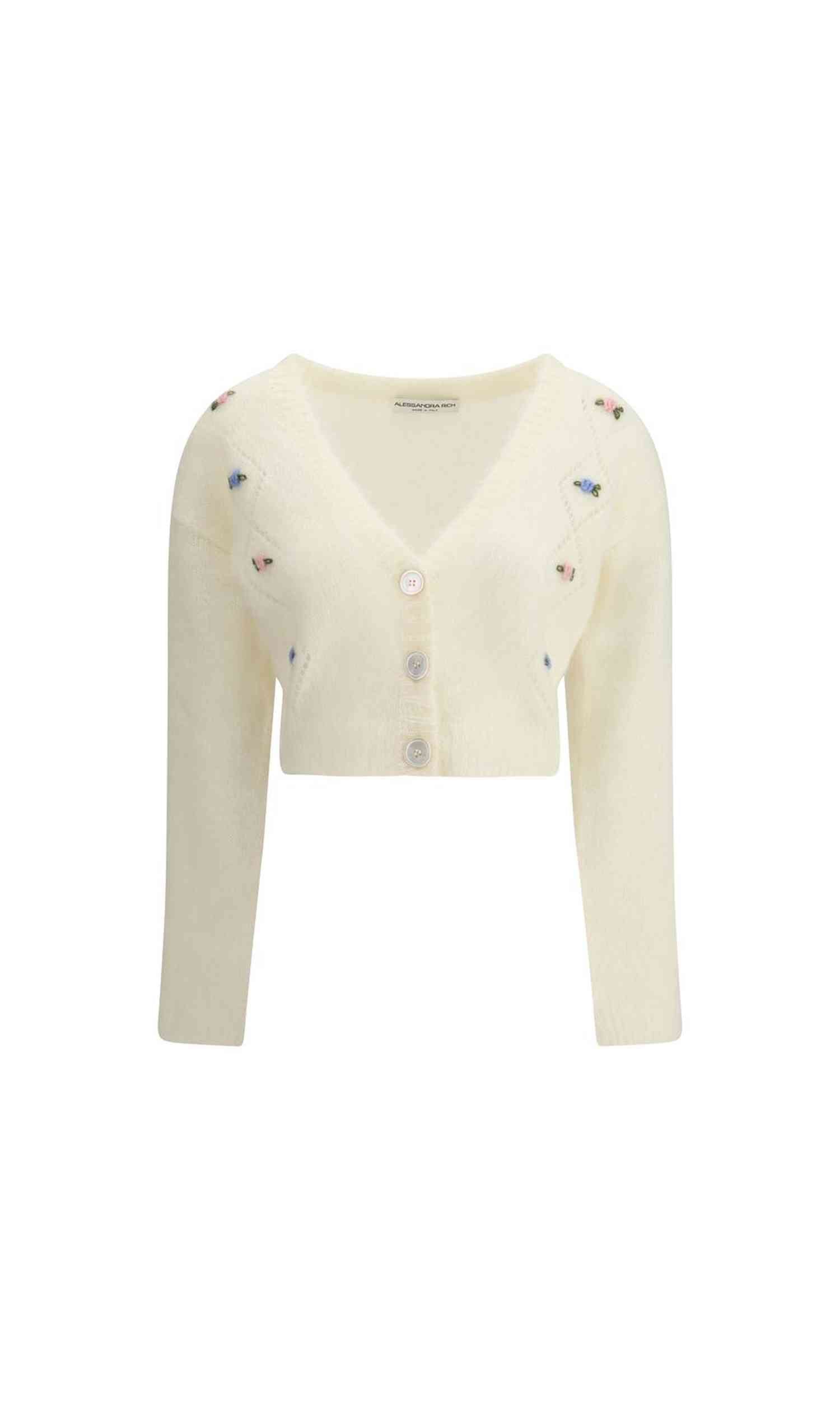 Alessandra Rich Mohair Cardigan with Embroidery Glam Steals
