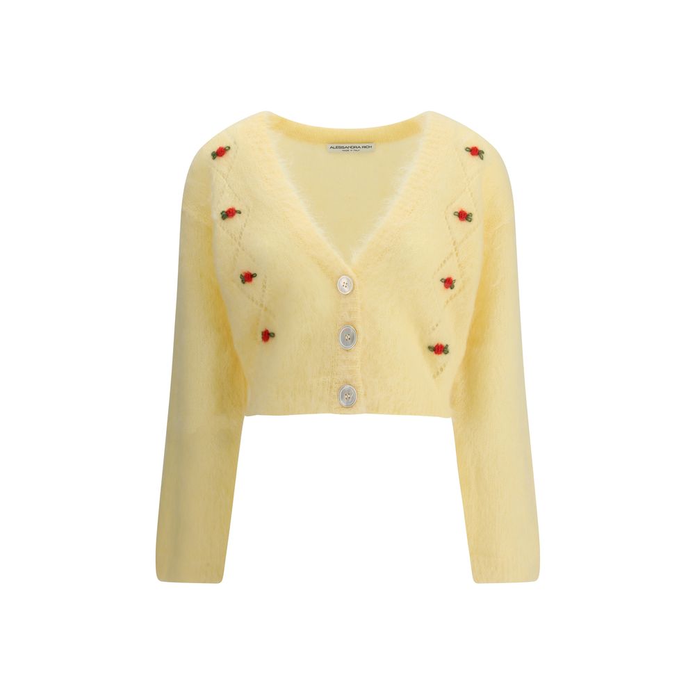 Alessandra Rich Mohair Cardigan with Embroidery Glam Steals