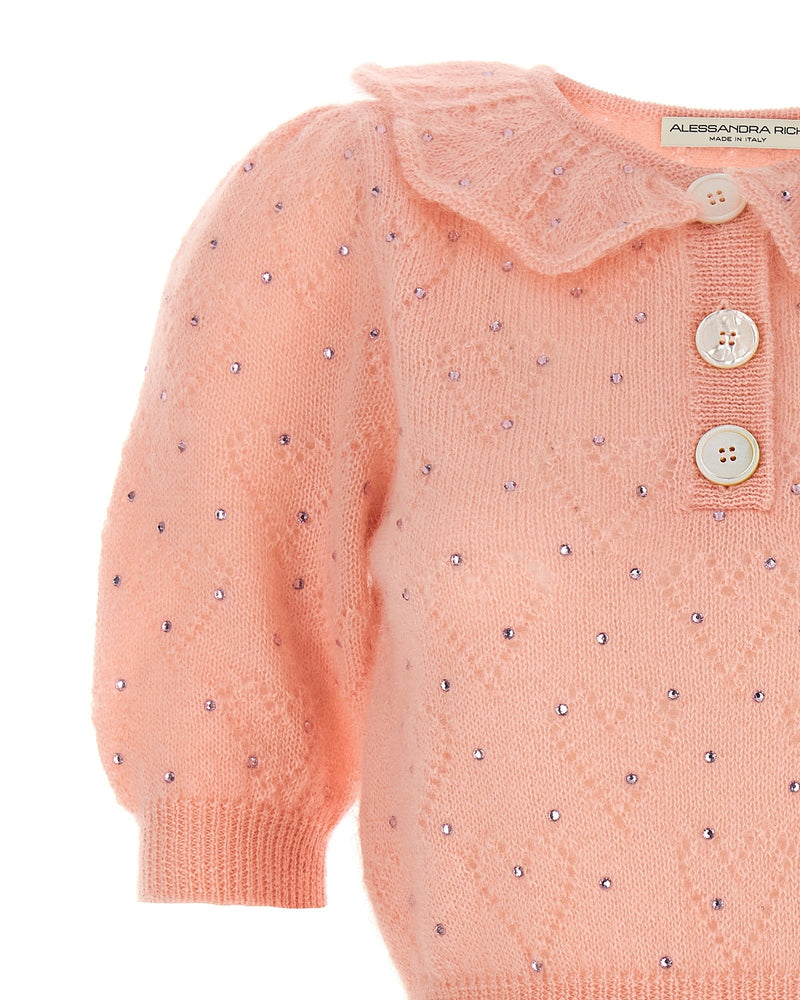 Alessandra Rich Rhinestone Sweater Glam Steals