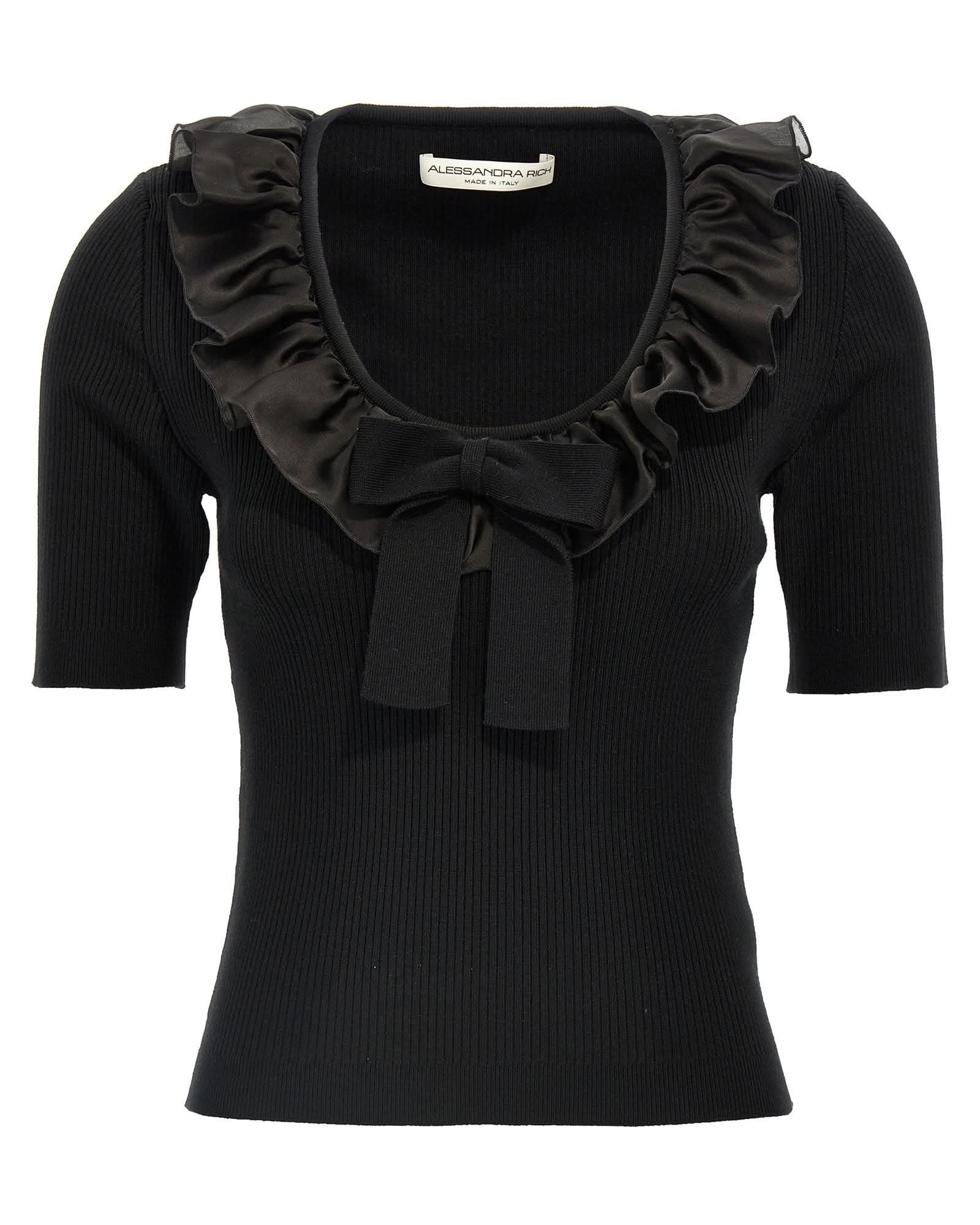 Alessandra Rich Ruffle T-shirt Glam Steals