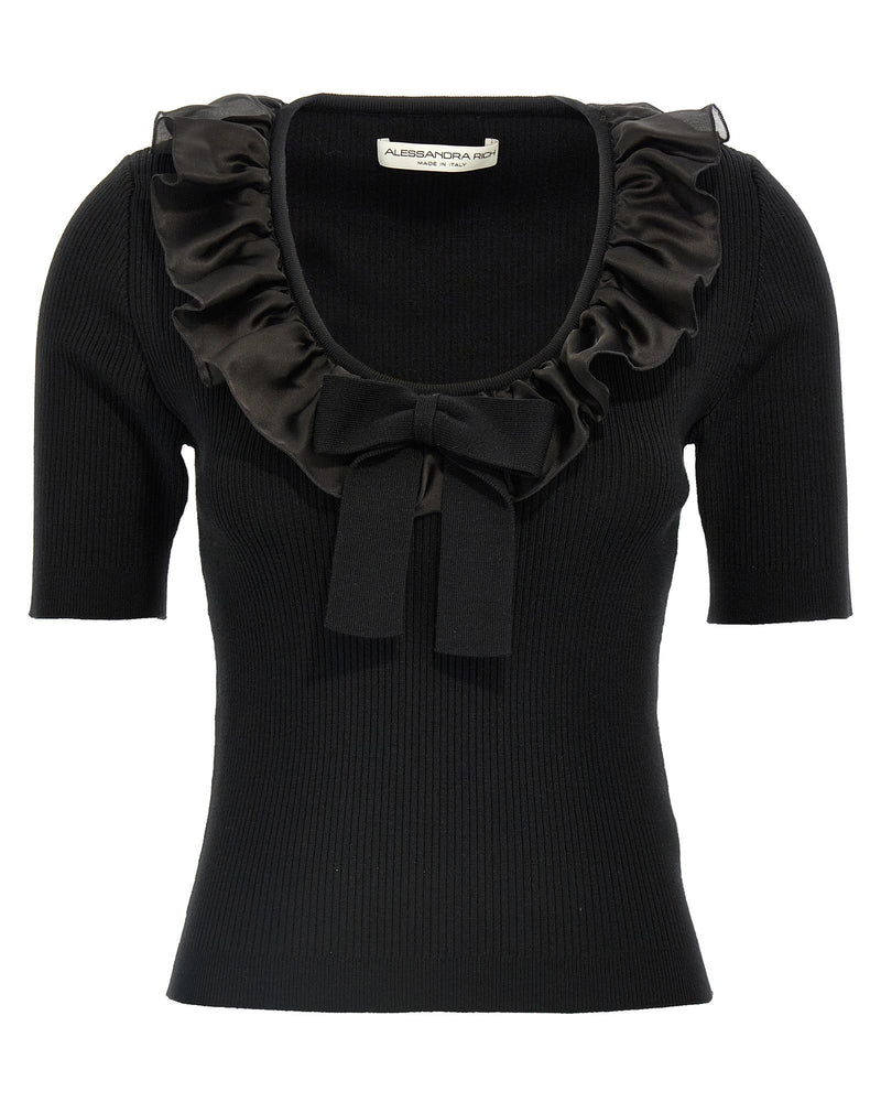 Alessandra Rich Ruffle T-shirt Glam Steals