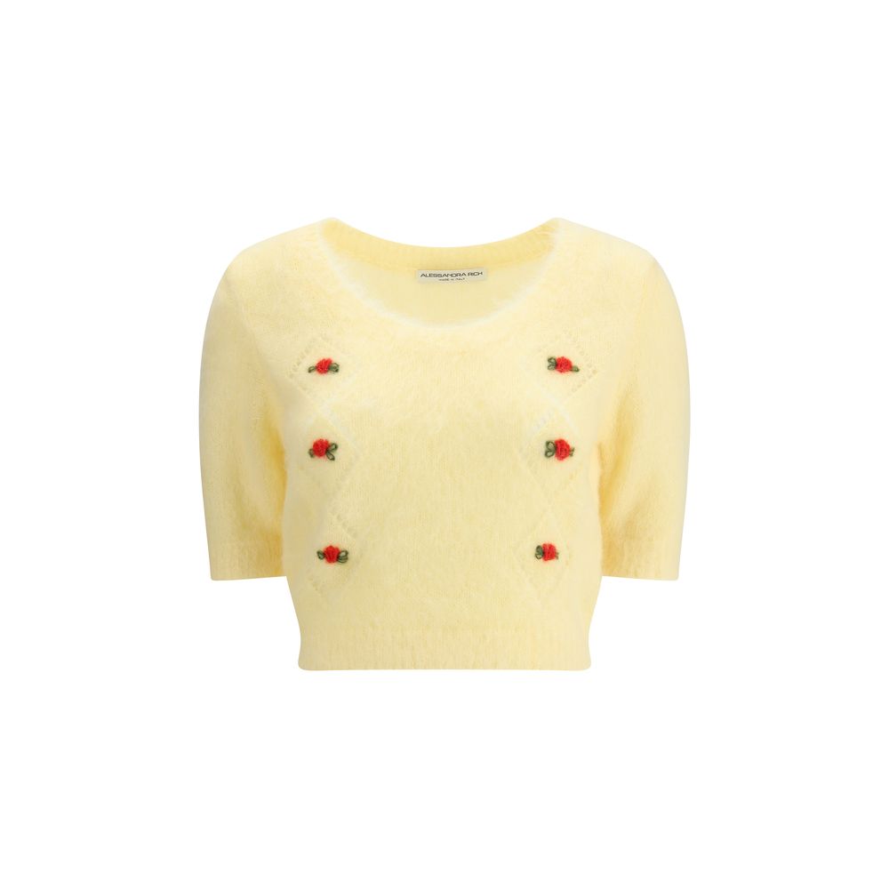 Alessandra Rich Short Sleeve Mohair Sweater Glam Steals