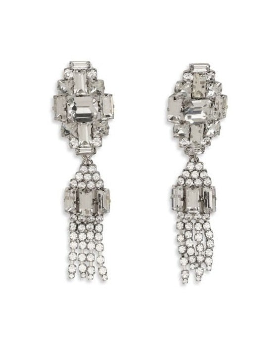 Alessandra Rich Silver Metal Earrings Glam Steals