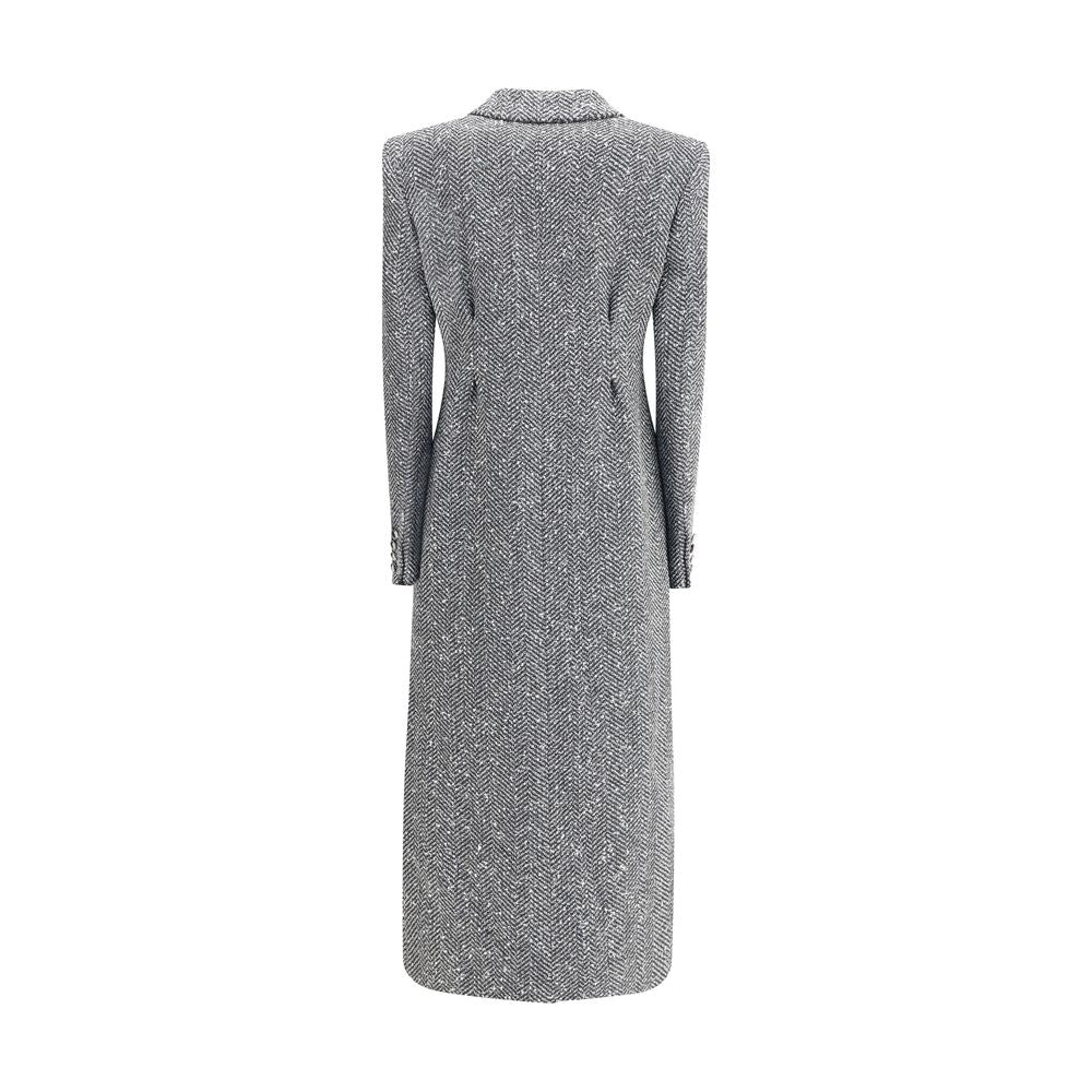 Alessandra Rich Tweed Long Coat Glam Steals