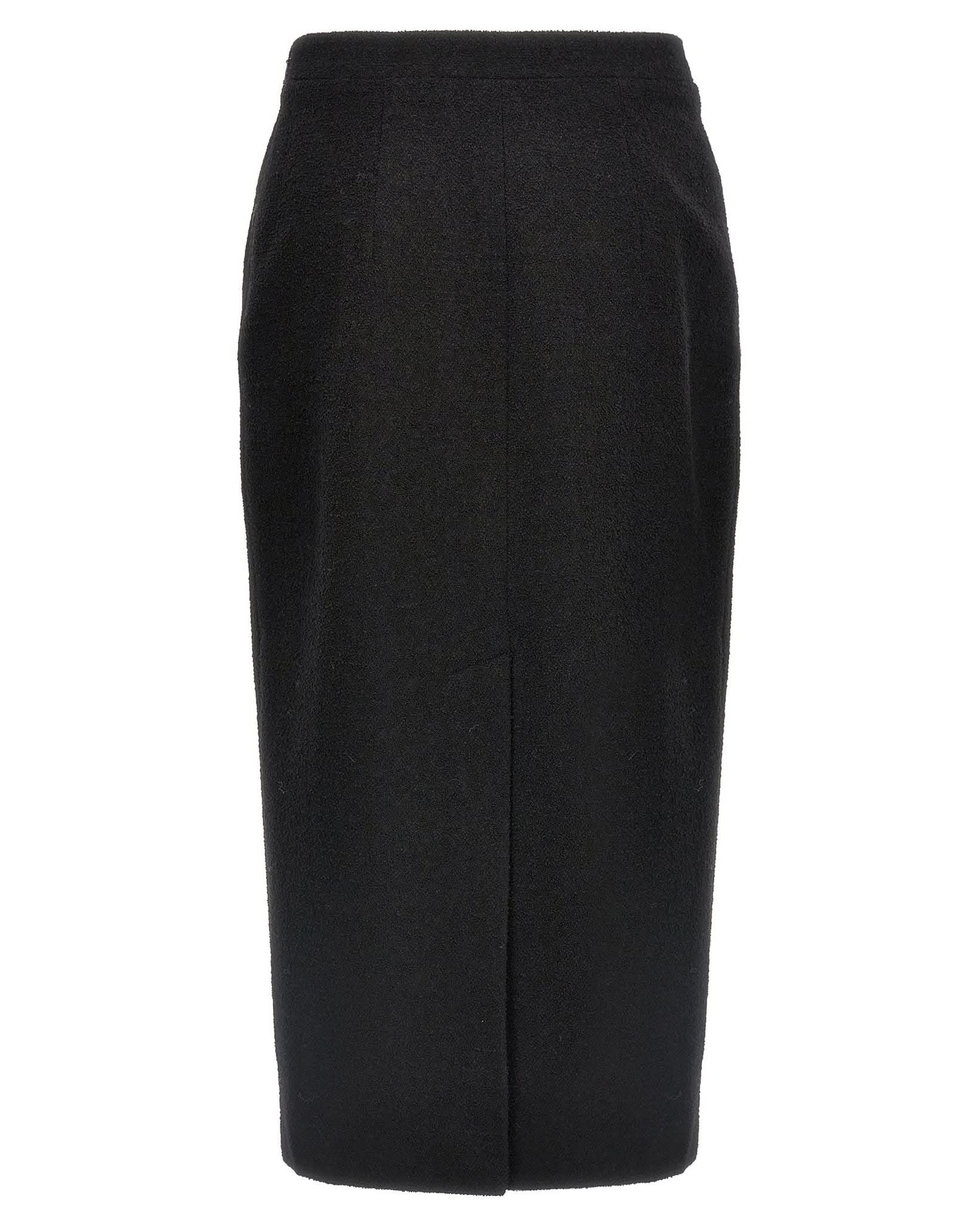 Alessandra Rich Tweed Midi Bouclé Skirt Glam Steals