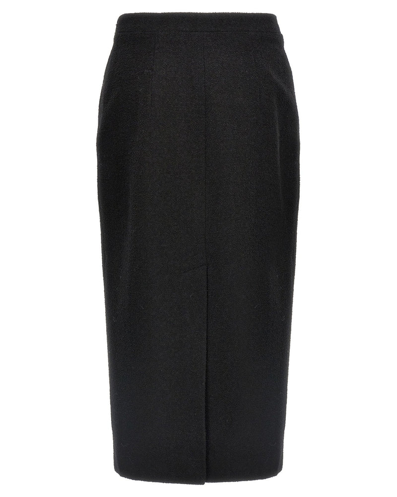 Alessandra Rich Tweed Midi Bouclé Skirt Glam Steals