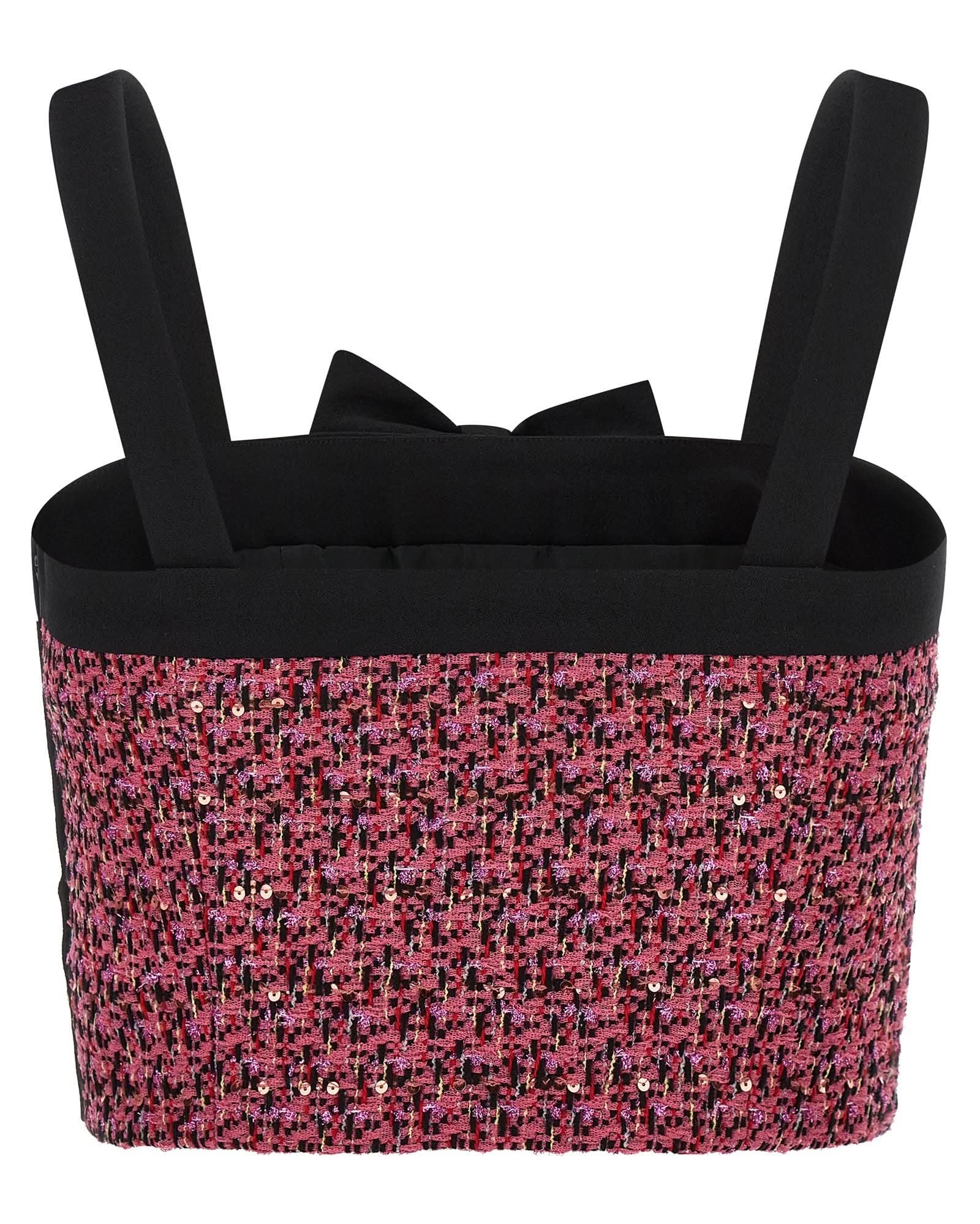 Alessandra Rich Tweed Top Glam Steals