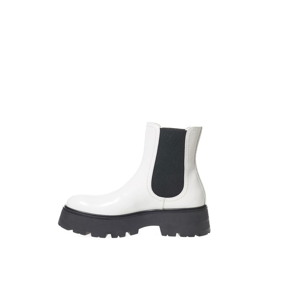 Alexander Mcqueen Black And White Leather Boot Glam Steals