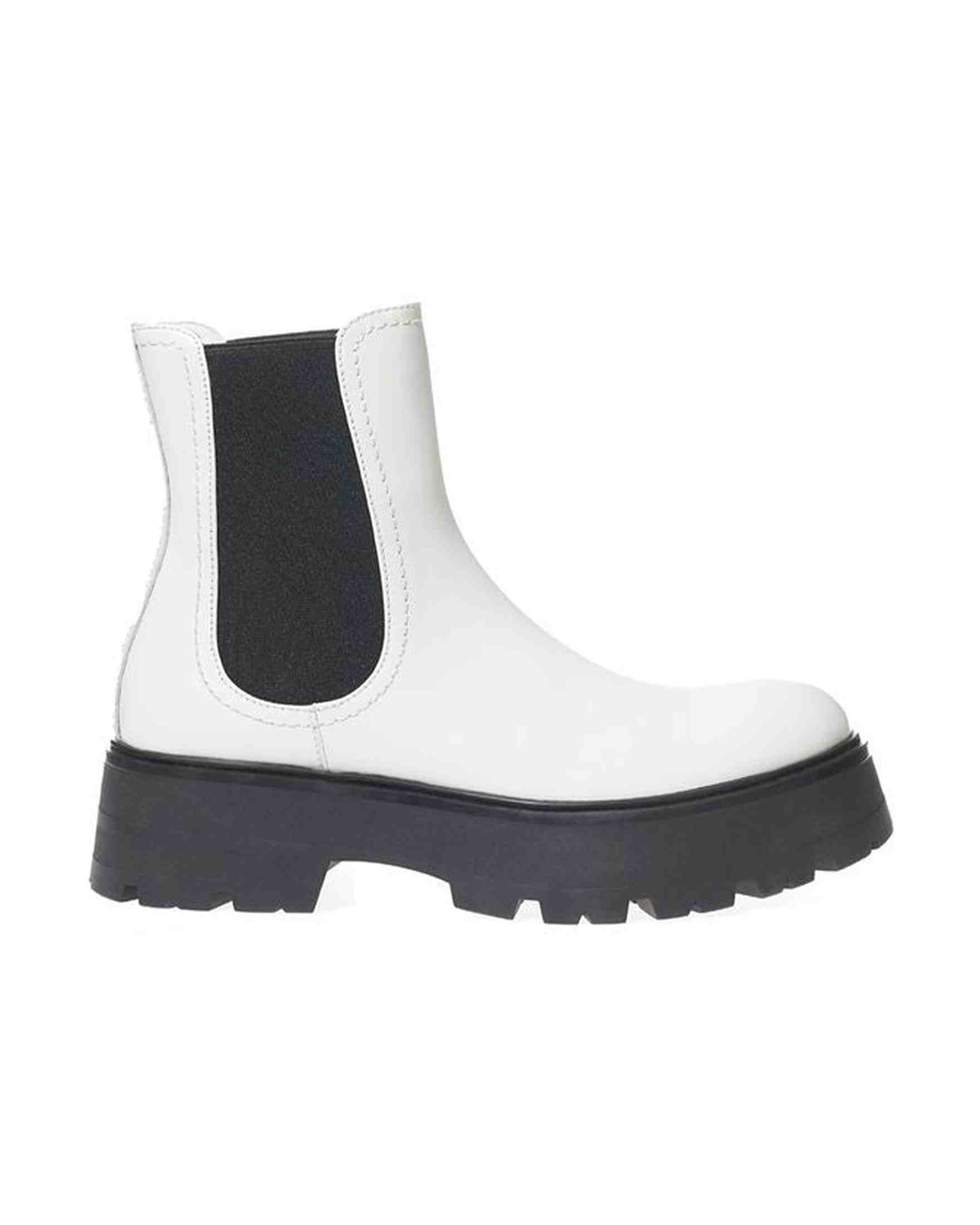 Alexander Mcqueen Black And White Leather Boot Glam Steals
