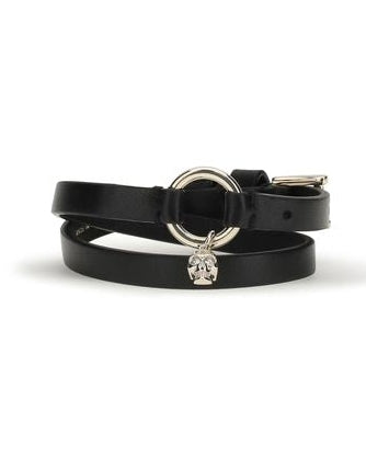 Alexander Mcqueen Black Calf Leather Bos Taurus Bracelet Glam Steals