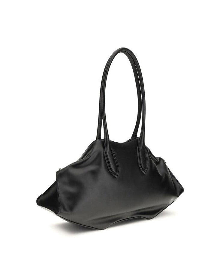 Alexander Mcqueen Black Calf Leather Bos Taurus Shoulder Bag Glam Steals