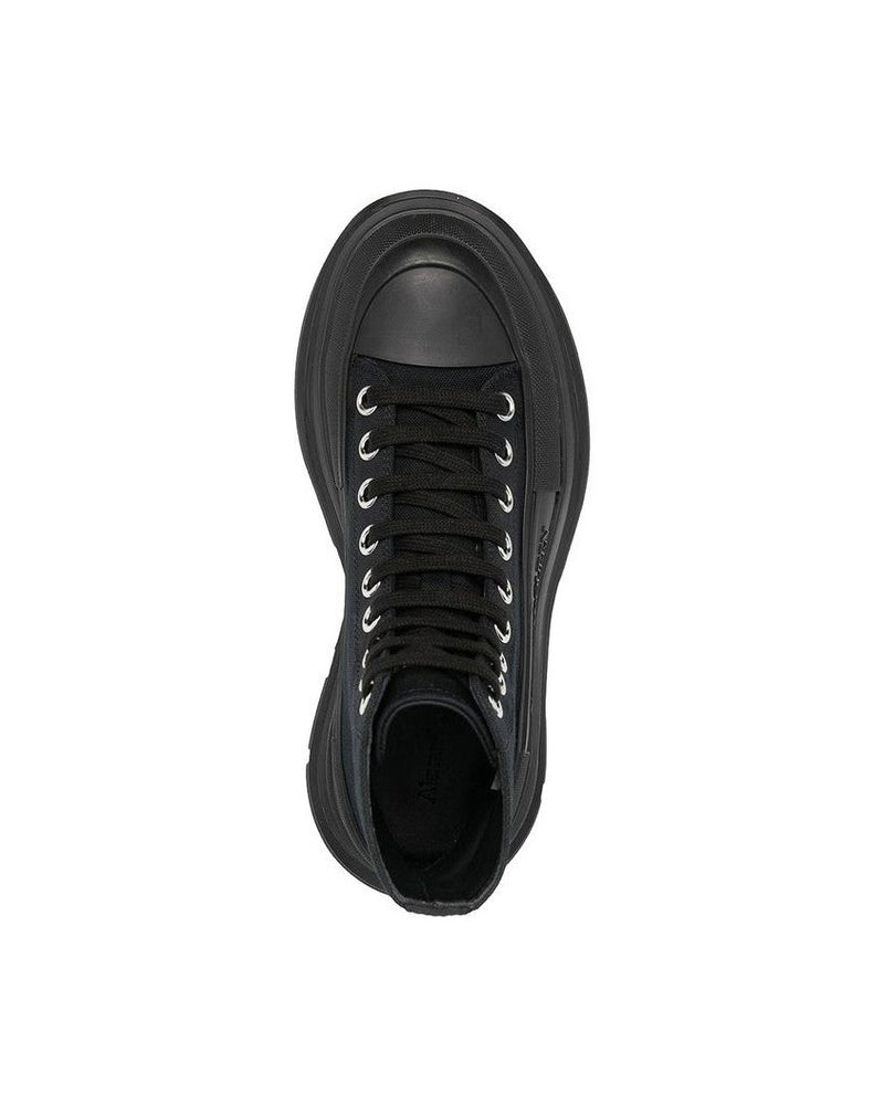 Alexander Mcqueen Black Canvas High Top Boots 