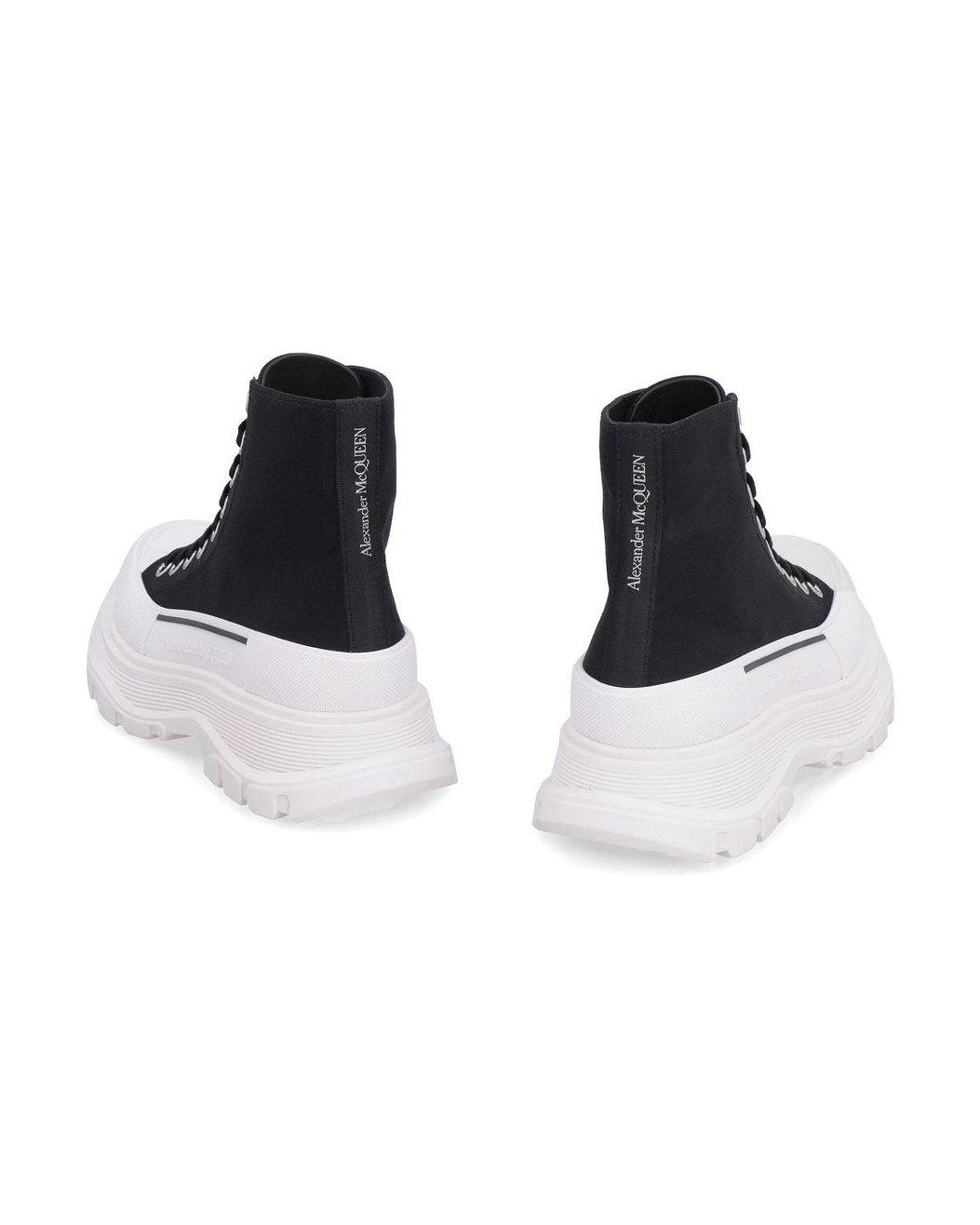 Alexander Mcqueen Black Canvas High Top Sneakers Glam Steals