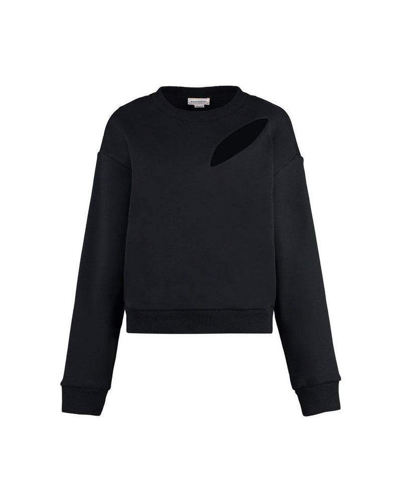 Alexander Mcqueen Black Cotton Sweatshirt Glam Steals