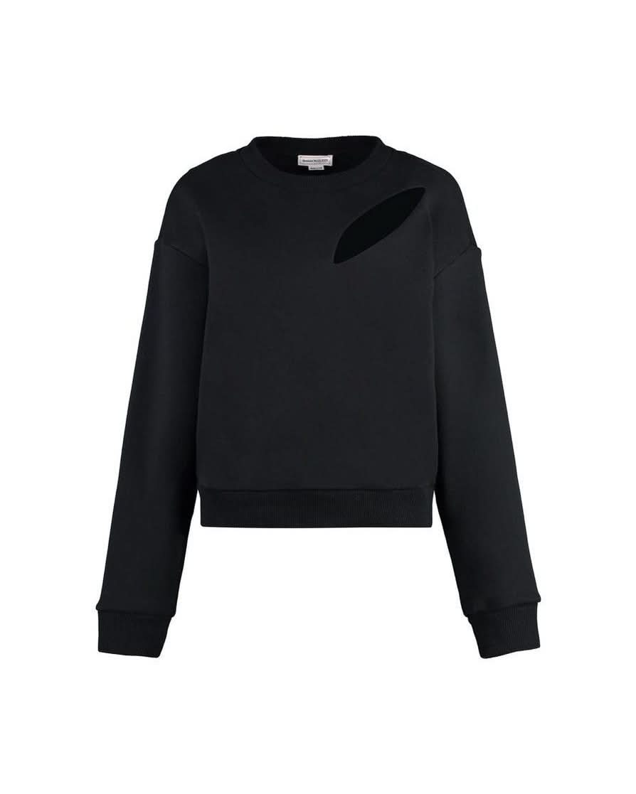 Alexander Mcqueen Black Cotton Sweatshirt Glam Steals