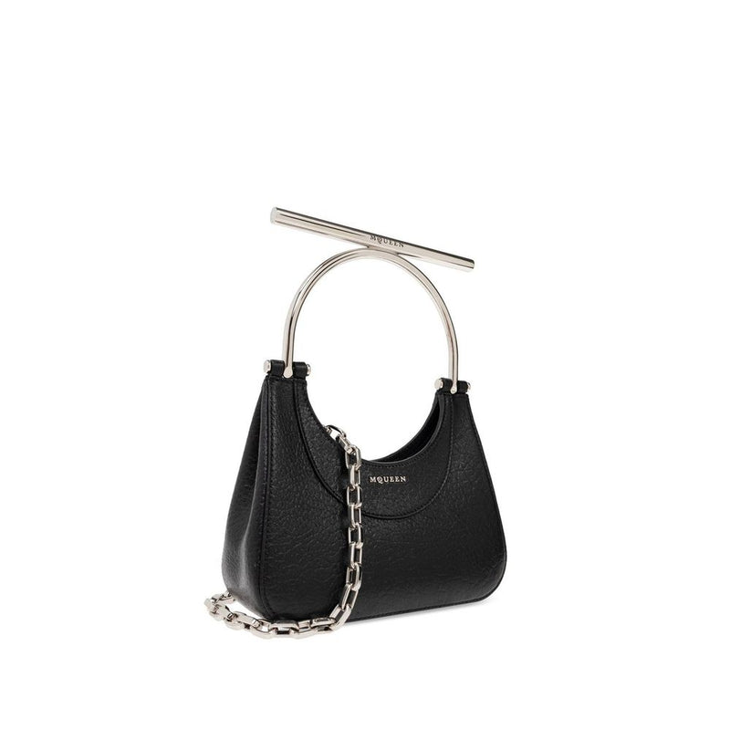 Alexander Mcqueen Black Leather Lamb Handbag Glam Steals