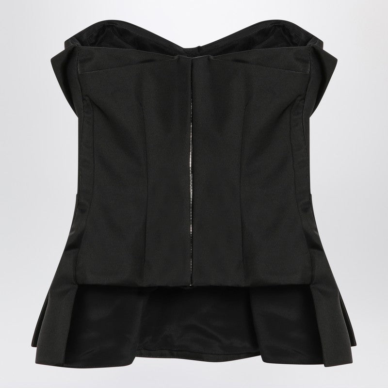 Alexander Mcqueen Black Silk Corset Top in Blend Glam Steals