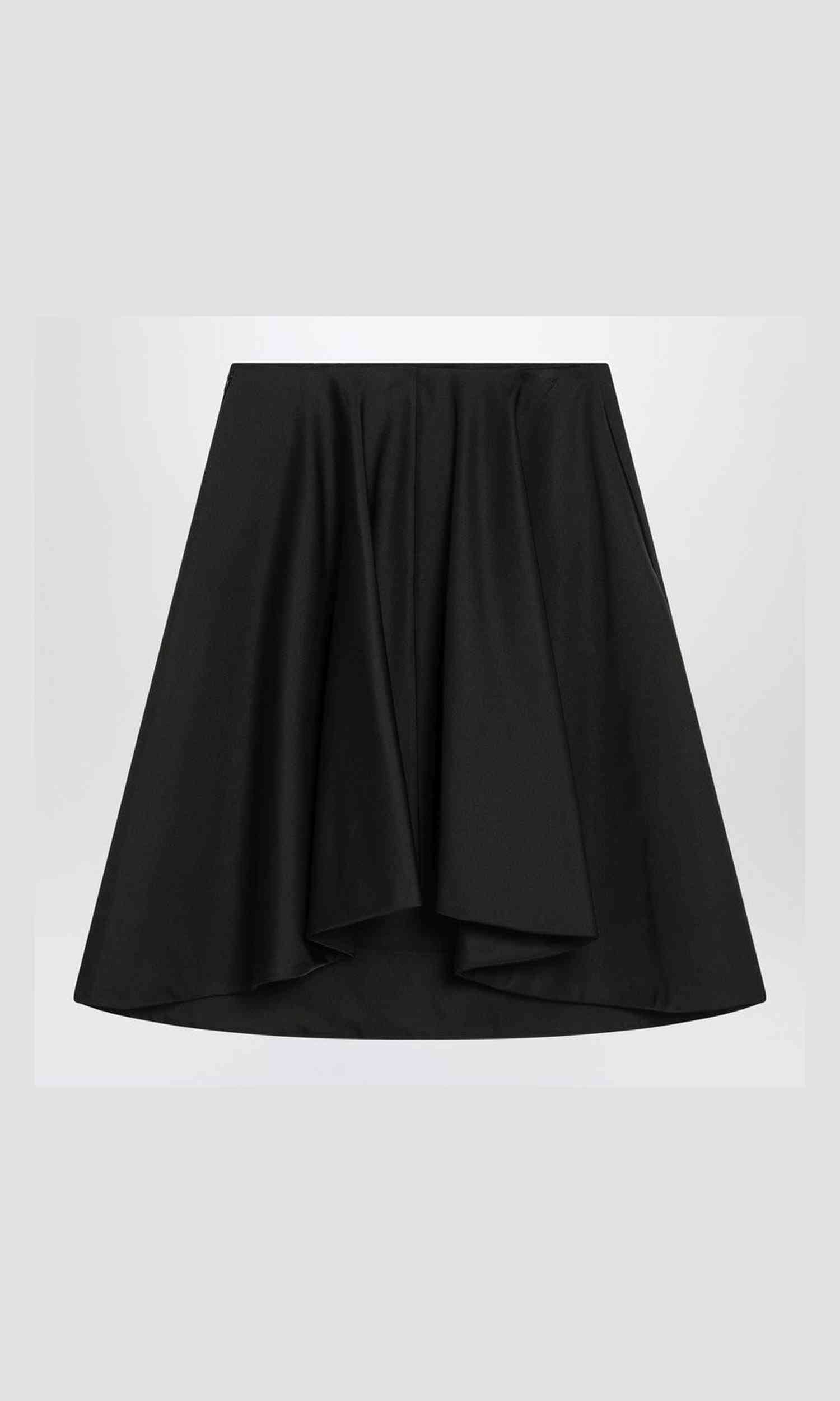 Alexander Mcqueen Black Silk Flared Skirt in Blend Glam Steals
