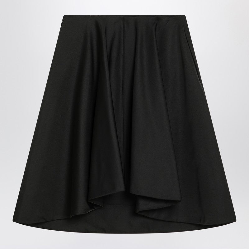 Alexander Mcqueen Black Silk Flared Skirt in Blend Glam Steals