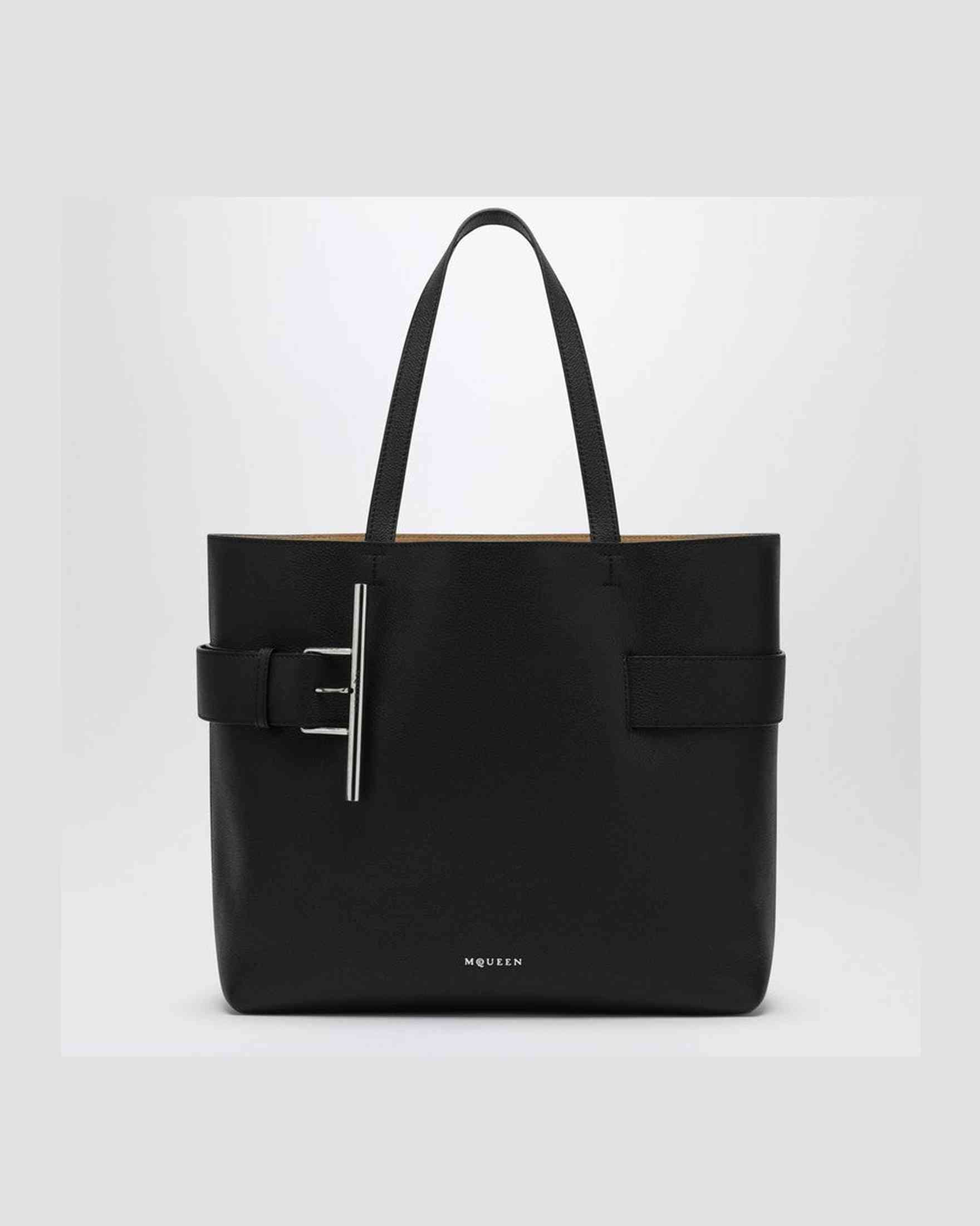 Alexander Mcqueen Black T Bar Sling Bag Glam Steals