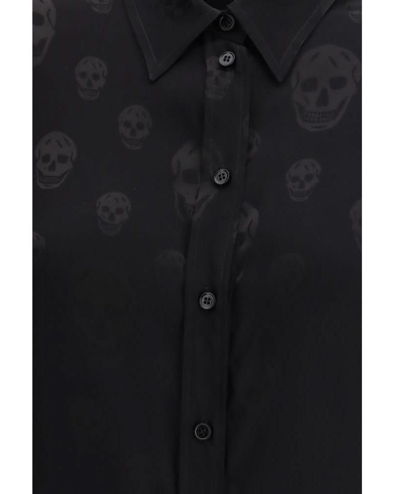 Alexander Mcqueen Black Viscose Pattern Shirt 